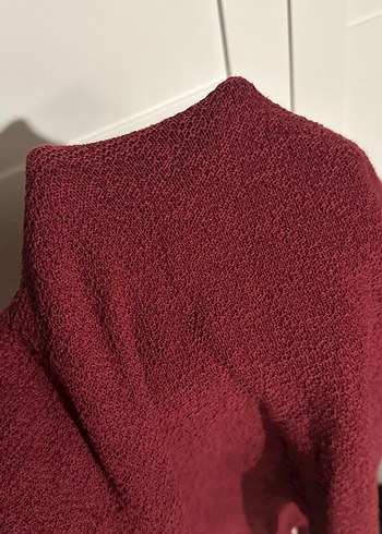 Bordo Uzun Kollu Hamile Abiye Elbise - Görsel 4