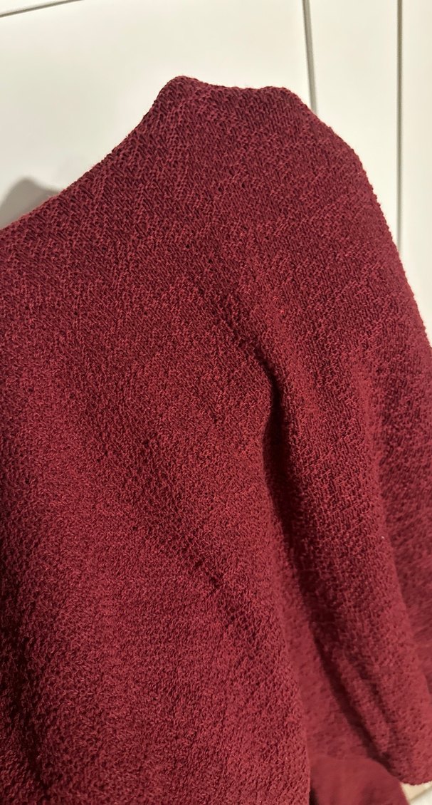 Bordo Uzun Kollu Hamile Abiye Elbise - Görsel 5