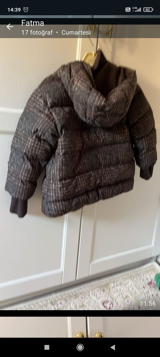 Düğmeli Koyu Kahverengi Erkek Çocuk Kaban - Görsel 5