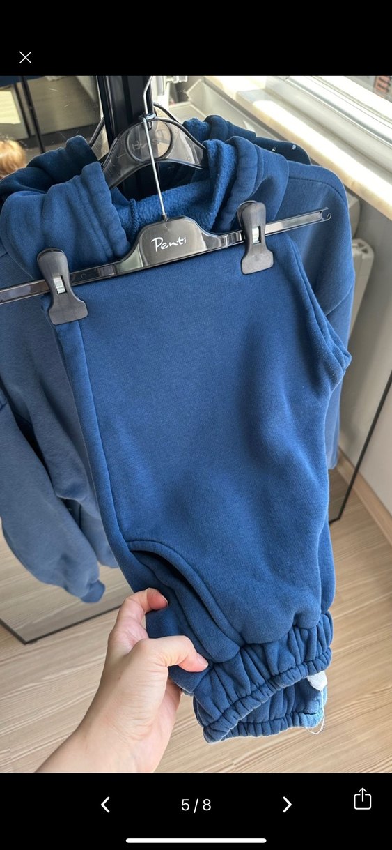 Mavi Kapüşonlu Kadın Sweatshirt - Görsel 4