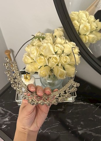 Beyaz Işıltılı Taşlı Gelin Tacı - Görsel 4