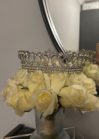 Beyaz Işıltılı Taşlı Gelin Tacı - Görsel 5