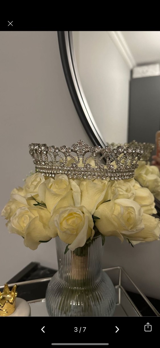 Beyaz Işıltılı Taşlı Gelin Tacı - Görsel 5