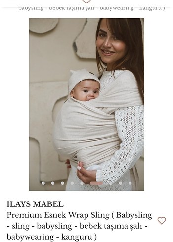 ILAYS MABEL Premium Esnek Beyaz Bebek Taşıma Şalı - Görsel 5