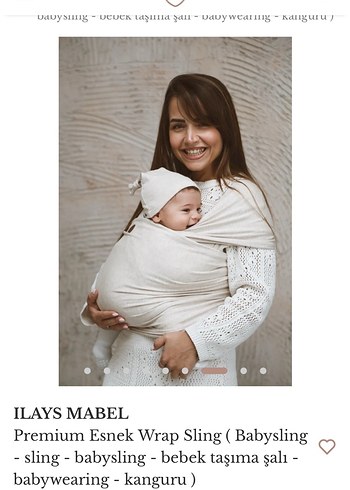 ILAYS MABEL Premium Esnek Beyaz Bebek Taşıma Şalı - Görsel 3