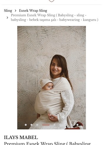 ILAYS MABEL Premium Esnek Beyaz Bebek Taşıma Şalı - Görsel 7