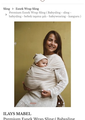 ILAYS MABEL Premium Esnek Beyaz Bebek Taşıma Şalı - Görsel 8