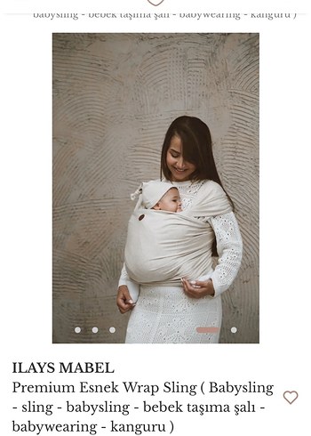 ILAYS MABEL Premium Esnek Beyaz Bebek Taşıma Şalı - Görsel 4