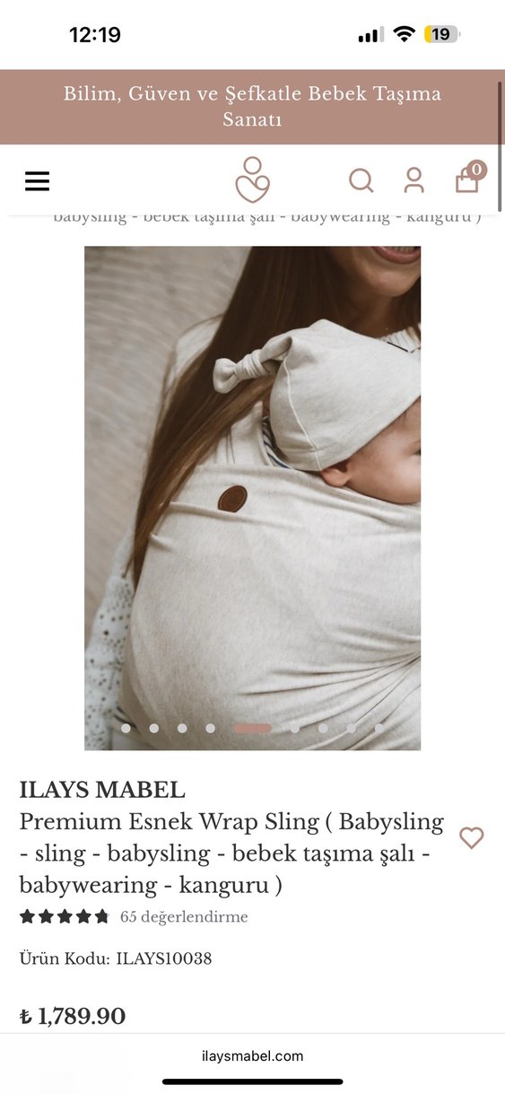 ILAYS MABEL Premium Esnek Beyaz Bebek Taşıma Şalı - Görsel 2