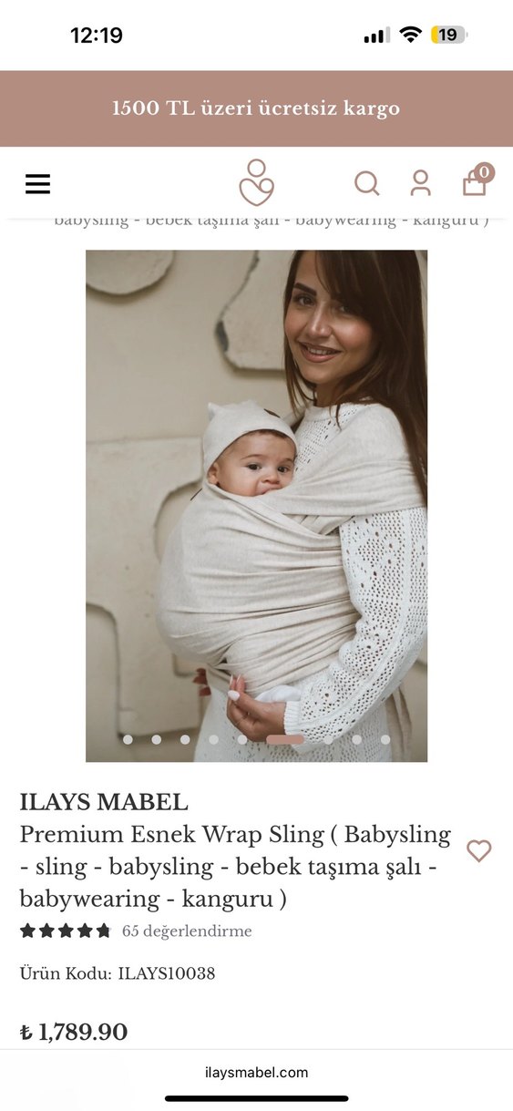 ILAYS MABEL Premium Esnek Beyaz Bebek Taşıma Şalı - Görsel 5