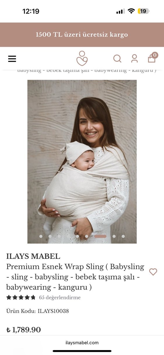 ILAYS MABEL Premium Esnek Beyaz Bebek Taşıma Şalı - Görsel 3