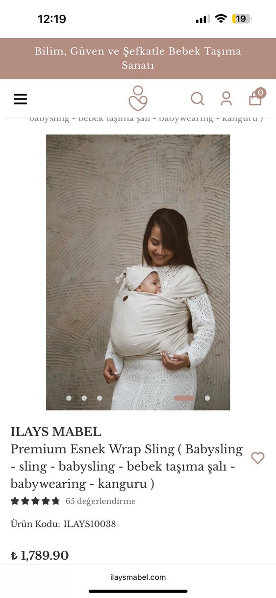 ILAYS MABEL Premium Esnek Beyaz Bebek Taşıma Şalı - Görsel 4