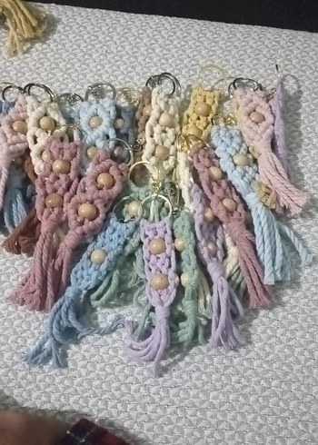 Pastel Renkli Bohem Püsküllü Anahtarlık