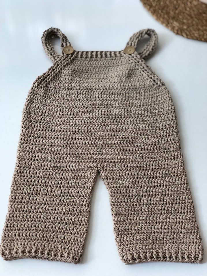 Bohem Tarzı Örgü Askılı Bebek Tulumu - Görsel 2