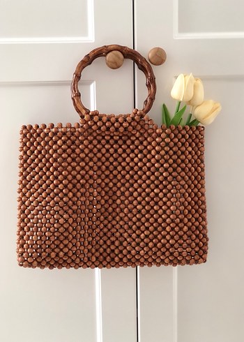 Kadın Camel Deri Etnik Desenli Tote Çanta - Görsel 3