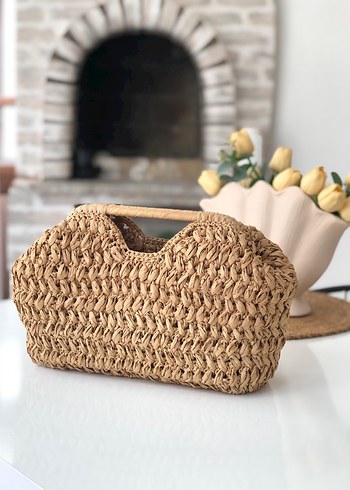 Bej Örgü Kadın Çanta - Görsel 3