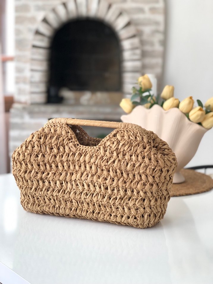 Bej Örgü Kadın Çanta - Görsel 3