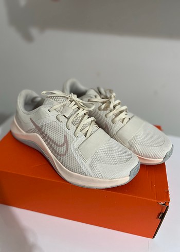 Nike Bej Pembe Bağcıklı Bez Spor Ayakkabı