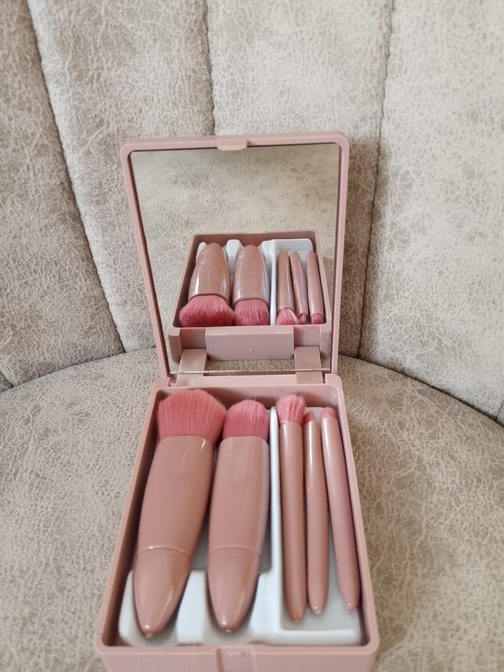 Bej ve Pastel Pudra Fırça Seti - Görsel 2
