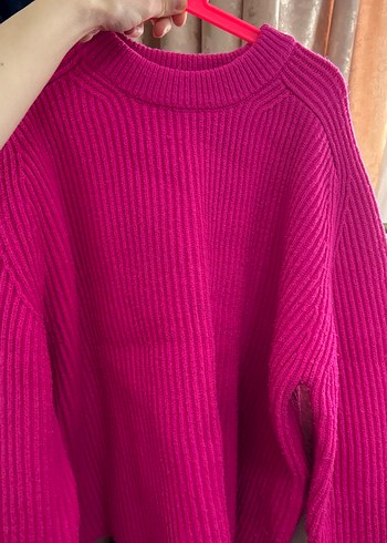 Pembe  bershka Örgü Kadın Kazak - Görsel 5