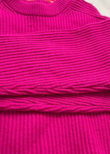 Pembe  bershka Örgü Kadın Kazak - Görsel 4