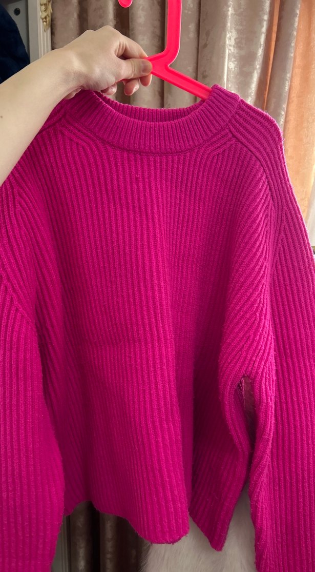 Pembe  bershka Örgü Kadın Kazak - Görsel 5