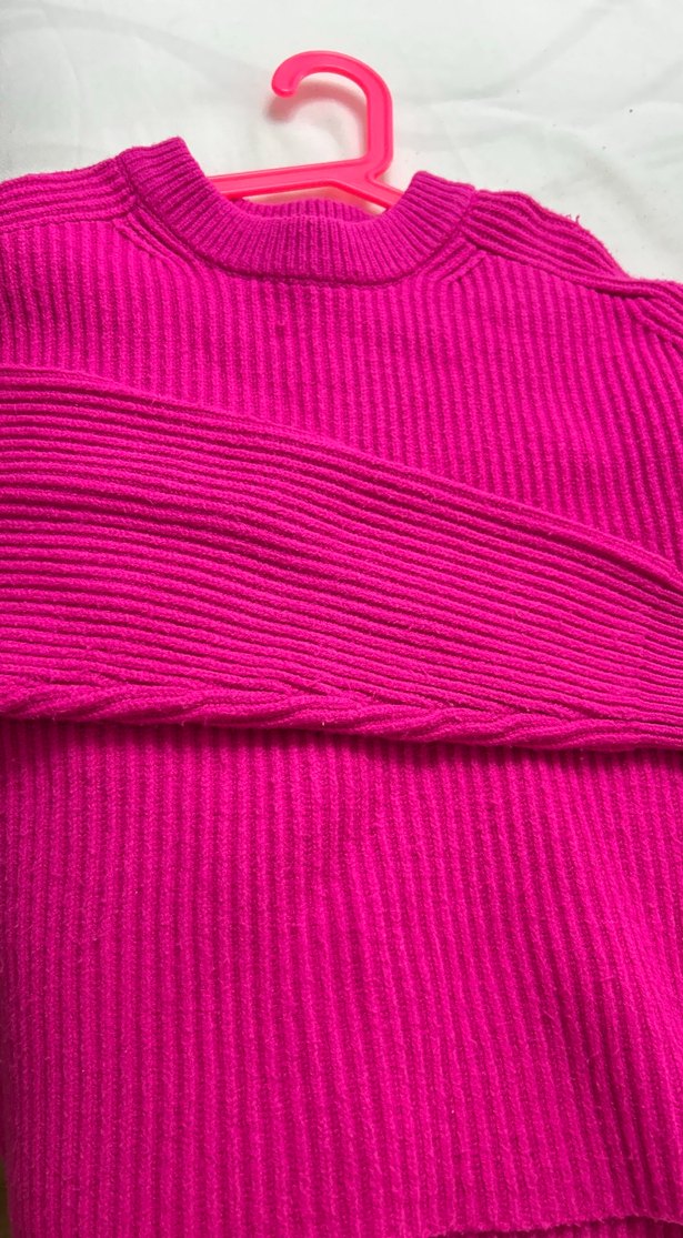 Pembe  bershka Örgü Kadın Kazak - Görsel 3