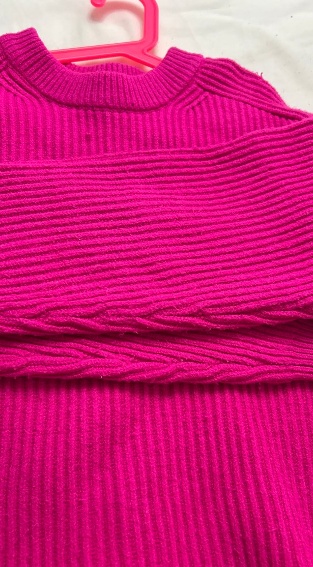 Pembe  bershka Örgü Kadın Kazak - Görsel 4