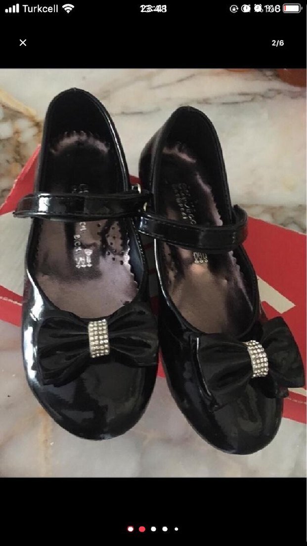 Kız Çocuk Siyah Kemerli Babet Ayakkabı - Görsel 2