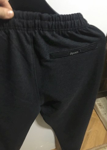 Erkek Siyah Fermuarlı Rahat Eşofman Altı - Görsel 2