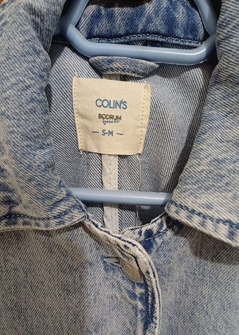 m Beden mavi Renk Colins Düğmeli Mavi Kadın Denim Ceket