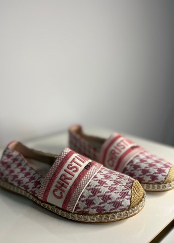 Pembe Bağlama Desenli Kadın babet Espadril - Görsel 2