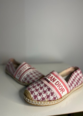 Pembe Bağlama Desenli Kadın babet Espadril - Görsel 3