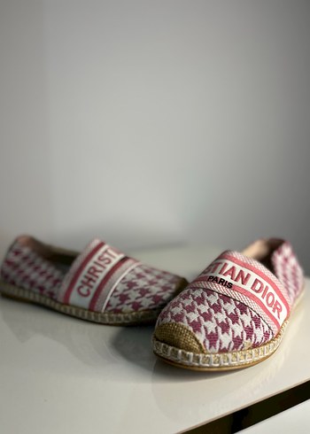 Pembe Bağlama Desenli Kadın babet Espadril - Görsel 7