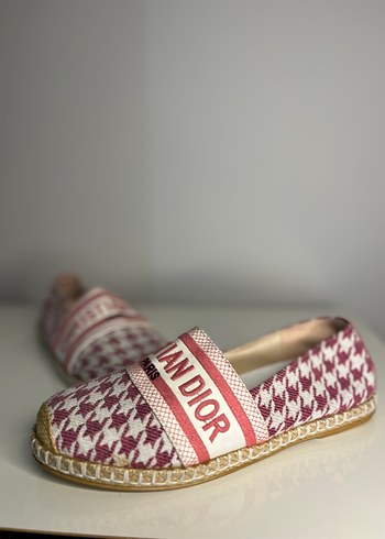 Pembe Bağlama Desenli Kadın babet Espadril - Görsel 4