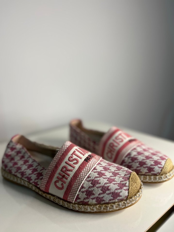 Pembe Bağlama Desenli Kadın babet Espadril - Görsel 2