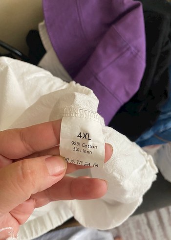 Beyaz Keten büyük beden şort - Görsel 3