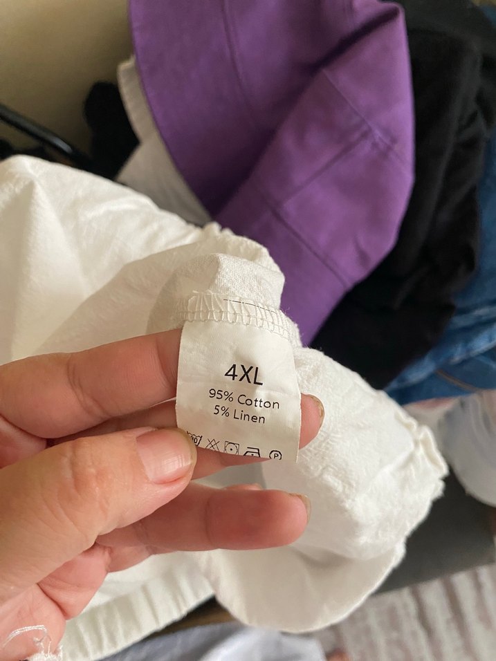 Beyaz Keten büyük beden şort - Görsel 3