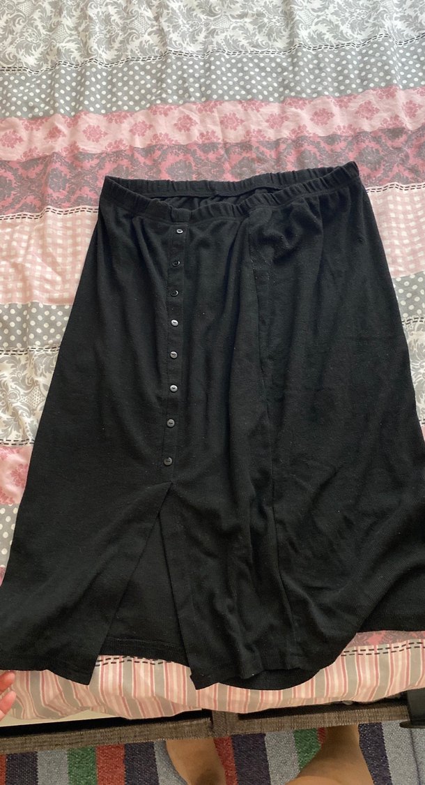 Siyah Midi Hamile Kot Etek - Görsel 5