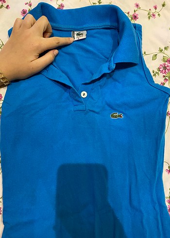 Lacoste Mavi Kolsuz Polo Yaka Midi Elbise
