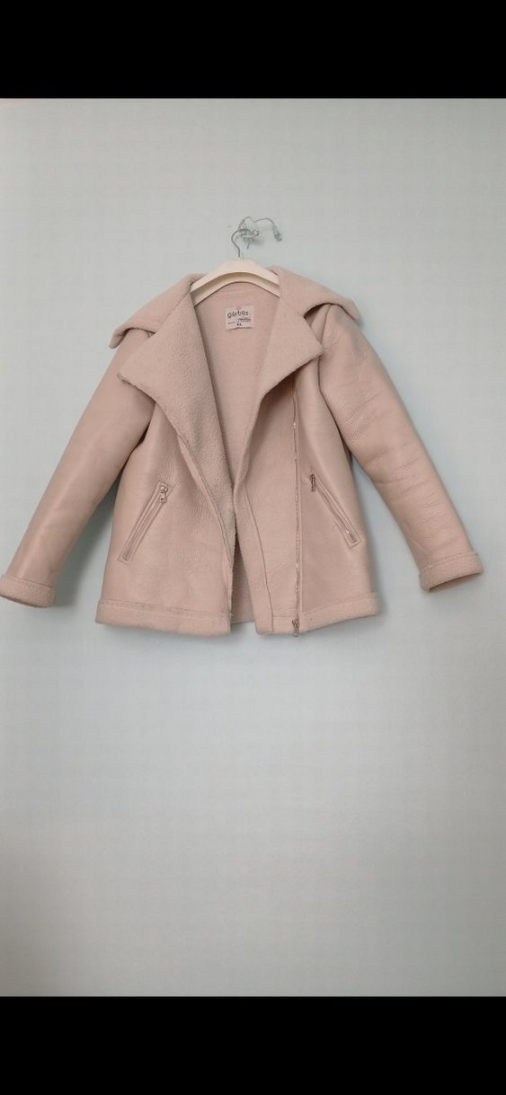 Kürklü Bej deri  Kadın Ceket - Görsel 2