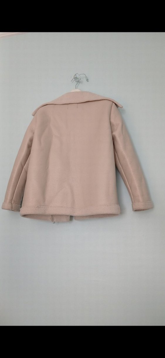 Kürklü Bej deri  Kadın Ceket - Görsel 3