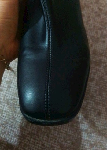 Siyah Deri Tokalı Stiletto Topuklu Kadın Bot - Görsel 9