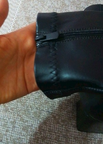 Siyah Deri Tokalı Stiletto Topuklu Kadın Bot - Görsel 6