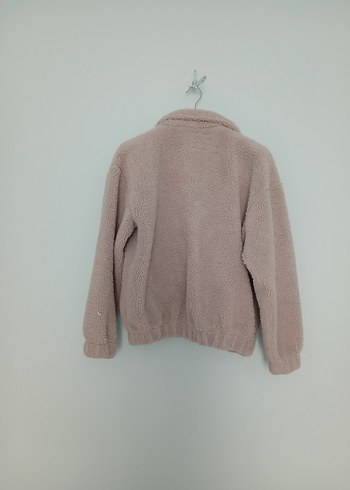 Bej Kapüşonlu Peluş Kadın Ceket - Görsel 4