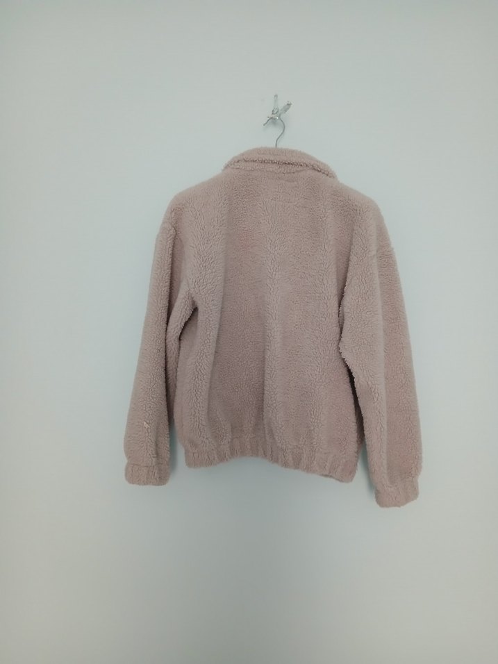 Bej Kapüşonlu Peluş Kadın Ceket - Görsel 4