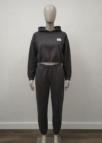 Gri Kadın Bel Detaylı Eşofman Takımı - Görsel 2