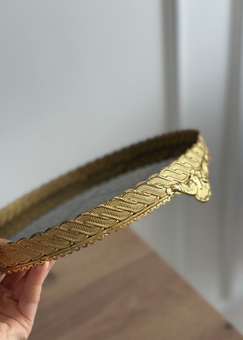 Desenli Altın Renkli Tepsi - Görsel 4