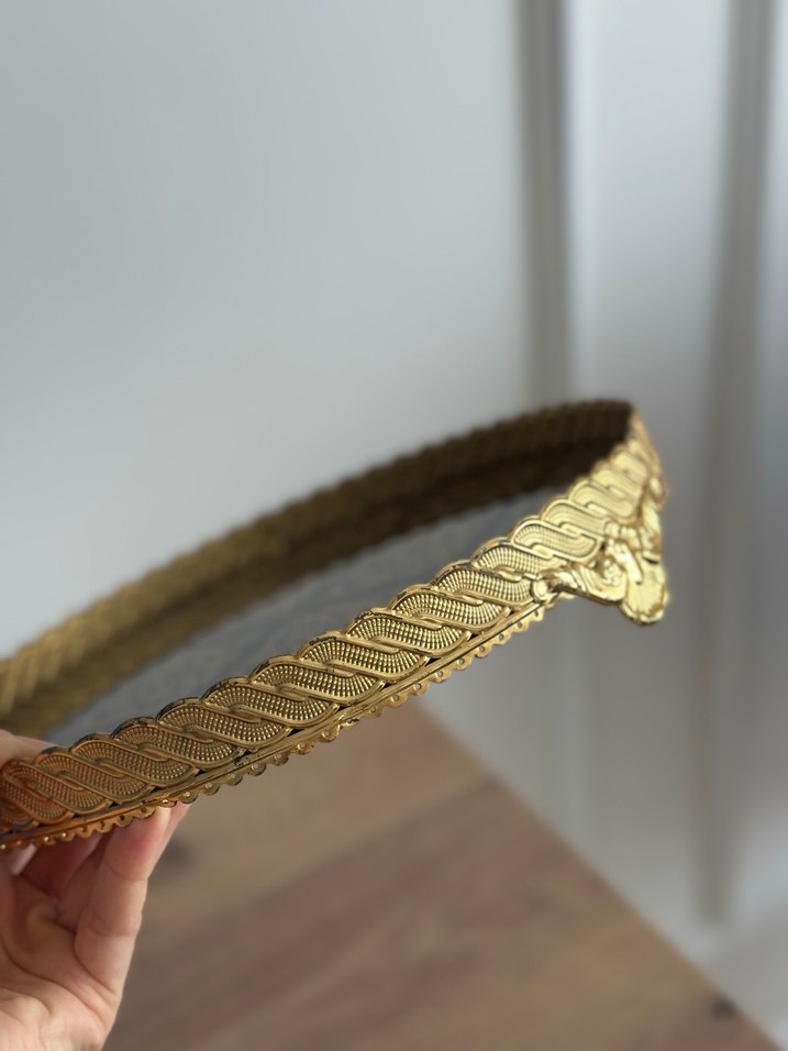 Desenli Altın Renkli Tepsi - Görsel 4