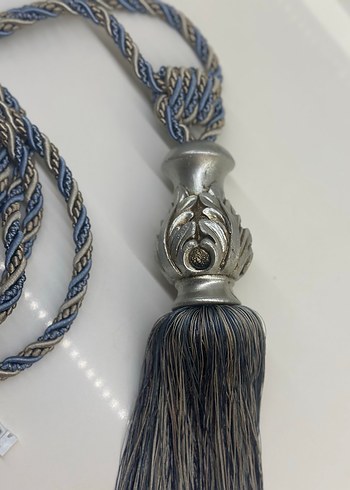 Bohem Gri Nakışlı Perde Bağı - Görsel 6